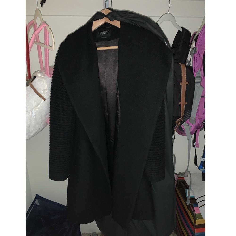 Sentaler Mid Length Wrap Coat Ribbed Sleeves S - Picture 6 of 6